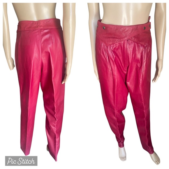 VTG Sibylle Lynn Made in Canada Soft Leather Oxblood Blazer/pants size 8 New! - Picture 14 of 16